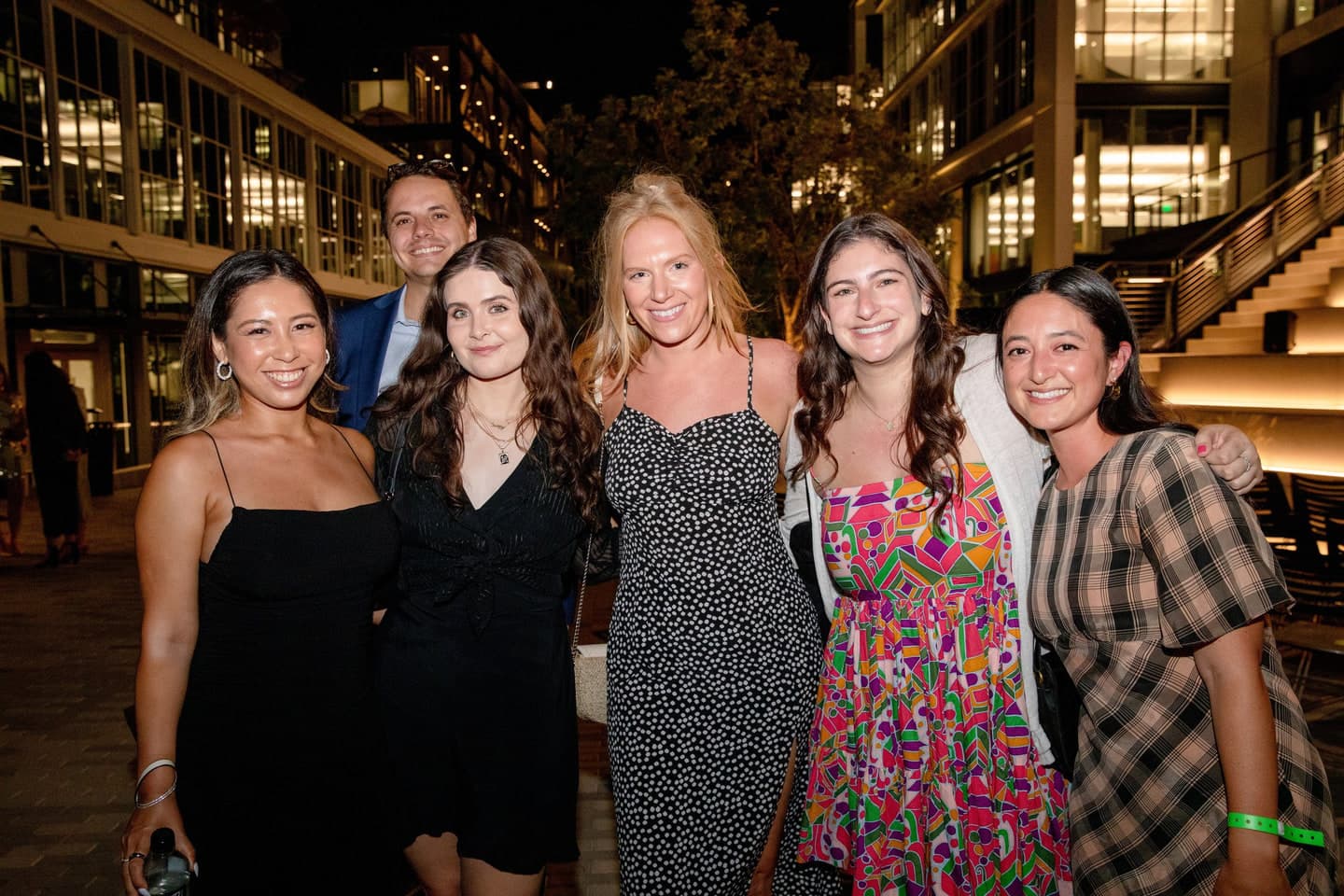 A group of attendees at the evening reception